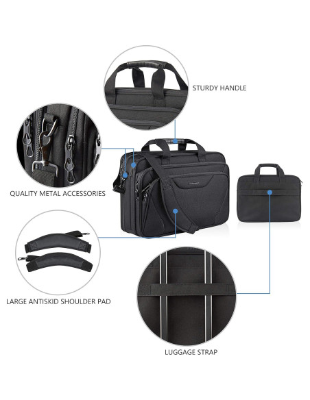 Bolsa KROSER para Laptop 17.3" Expandible Resistente Agua Bolsa KROSER para Laptop 17.3" Expandible Resistente Agua