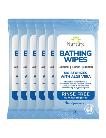 Toallitas de Baño Sin Enjuague Nurture XL con Aloe - 48 Unidades Toallitas de Baño Sin Enjuague Nurture XL con Aloe - 48 Unidades