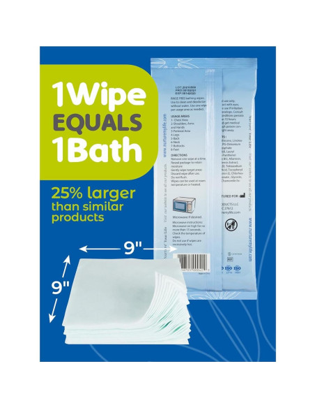 Toallitas de Baño Sin Enjuague Nurture XL con Aloe - 48 Unidades Toallitas de Baño Sin Enjuague Nurture XL con Aloe - 48 Unidades
