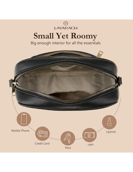 Bolso Cruzado Lavarach RFID para Mujeres - Cuero Vegano Bolso Cruzado Lavarach RFID para Mujeres - Cuero Vegano