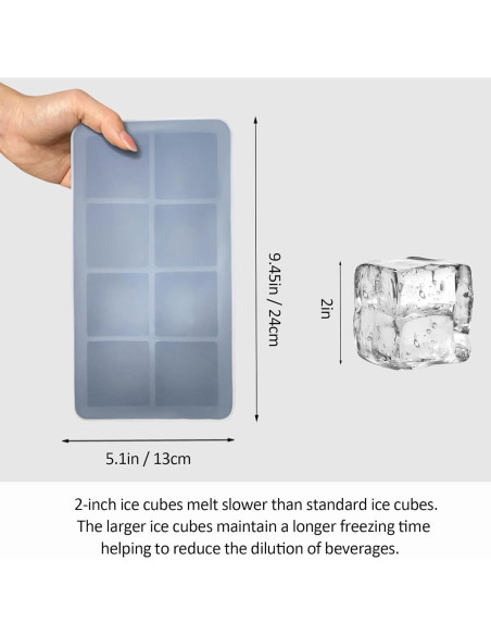 Moldes de Silicona para Hielo Grande HRGNQCT - 2 Piezas Moldes de Silicona para Hielo Grande HRGNQCT - 2 Piezas
