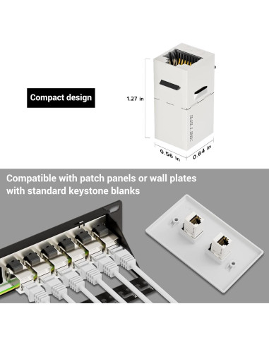 Acoplador Ethernet RJ45 Cat6 Iwillink Blindado 10 Unidades