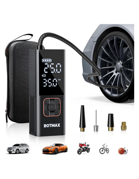 Compresor de Aire Portátil Botmax-S9 160 PSI con Luz LED Compresor de Aire Portátil Botmax-S9 160 PSI con Luz LED