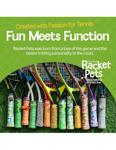 Dampener y Cinta de Overgrip Racket Pets Cocodrilo Tenis