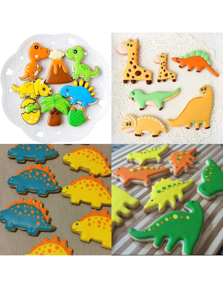 Juego de 12 Cortadores de Galletas Dinosaurio ISZW Acero Inoxidable Juego de 12 Cortadores de Galletas Dinosaurio ISZW Acero Inoxidable