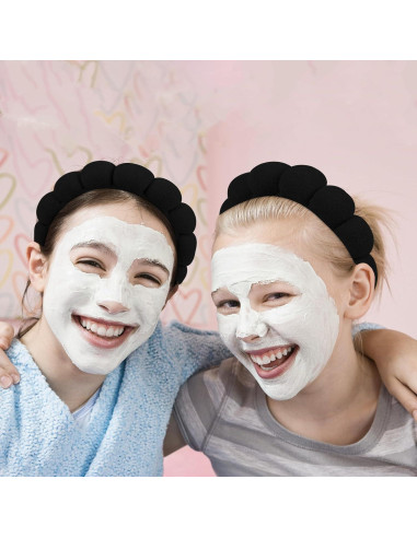 Diademas de Spa WHAVEL 3 Piezas para Cuidado Facial - Negro