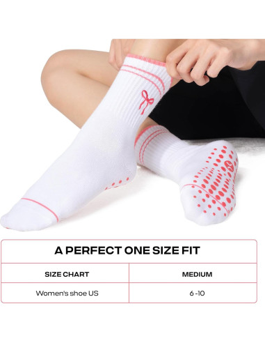 Calcetines Antideslizantes COOLMATE para Mujeres - 4 Pares