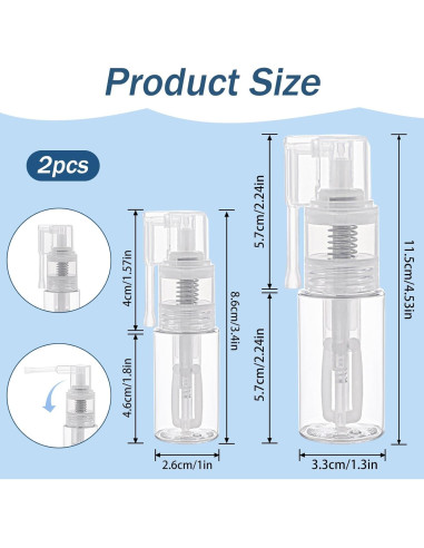 Botellas de Spray de Purpurina KALIONE 35ml y 14ml Reutilizables