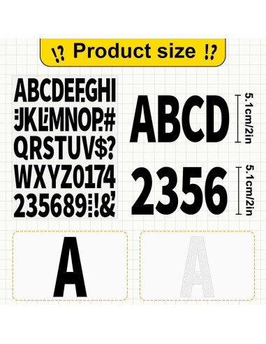 Juego de Letras y Números Termoadhesivos Metsyth 306 Pcs Negro