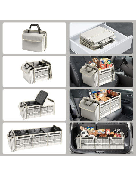 Organizador de Maletero AOPHY Beige 4 en 1 Plegable Impermeable Organizador de Maletero AOPHY Beige 4 en 1 Plegable Impermeable