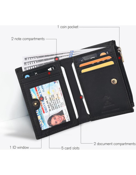 Billetera de Cuero Clifton Heritage para Mujeres - RFID Bifold Billetera de Cuero Clifton Heritage para Mujeres - RFID Bifold