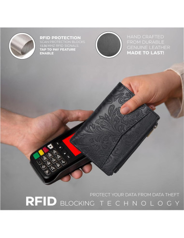 Billetera de Cuero Clifton Heritage para Mujeres - RFID Bifold
