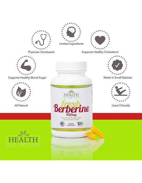 Suplemento de Berberina Fresca 450mg Salud Como Debe Ser 120 Cápsulas Suplemento de Berberina Fresca 450mg Salud Como Debe Ser 120 Cápsulas