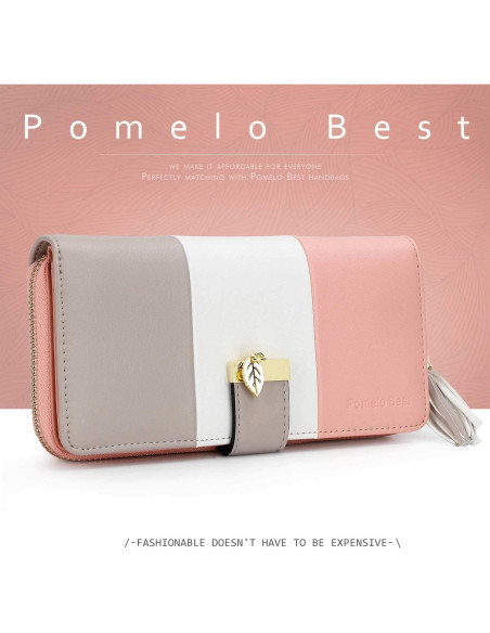 Cartera RFID Pomelo Best Rosa/Blanco/Gris con Ranuras Cartera RFID Pomelo Best Rosa/Blanco/Gris con Ranuras