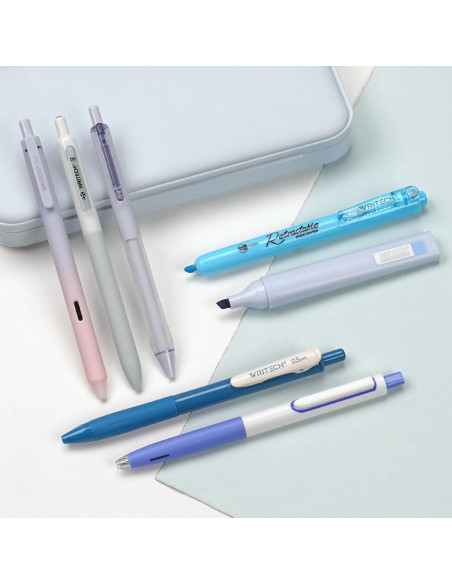 Set de Bolígrafos de Gel WRITECH 7ct Tinta Pastel y Negro 0.5mm Set de Bolígrafos de Gel WRITECH 7ct Tinta Pastel y Negro 0.5mm