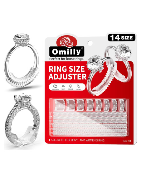Ajustadores de Anillos de Silicona Omilly - 14 Tamaños Invisibles Ajustadores de Anillos de Silicona Omilly - 14 Tamaños Invisibles