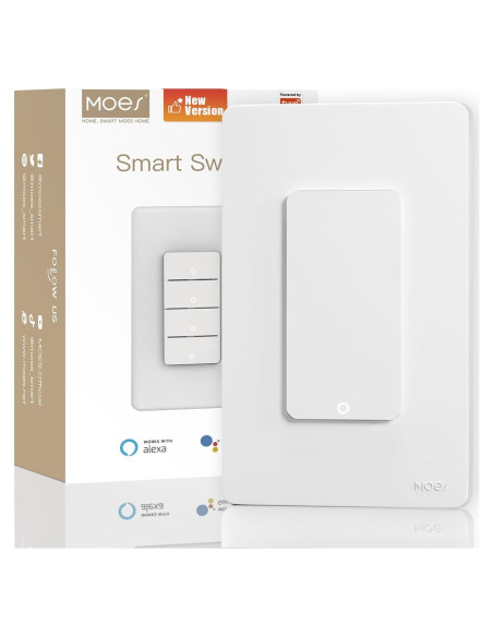 Interruptor de Luz Inteligente Wi-Fi MOES 2da Generación 1 Espacio Interruptor de Luz Inteligente Wi-Fi MOES 2da Generación 1 Espacio