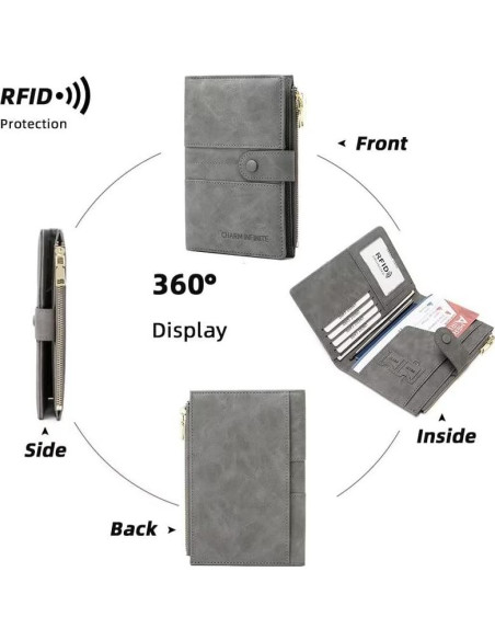 Billetera Mudono para Mujeres con Bloqueo RFID Naranja Billetera Mudono para Mujeres con Bloqueo RFID Naranja