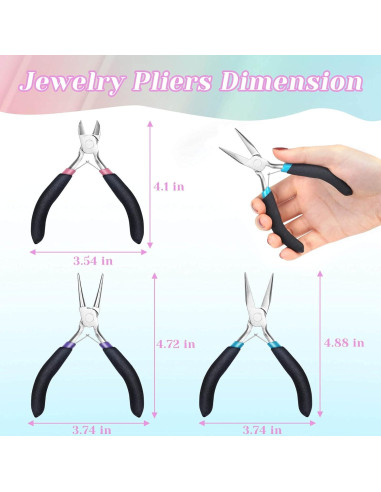 Kit de Alicates de Joyería Paxcoo 3 Piezas - Punta Aguja y Cortadores