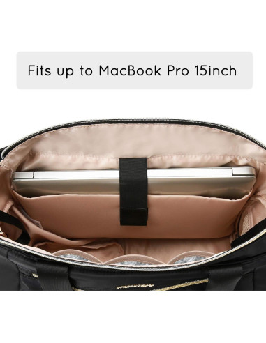 Bolsa de Bomba de Pecho Mommore con Compartimentos y Funda para Laptop 15"