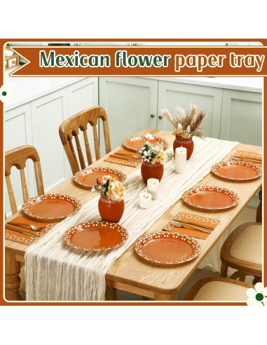 Platos Desechables de Papel Yungyan 23 cm - 100 Piezas Floral