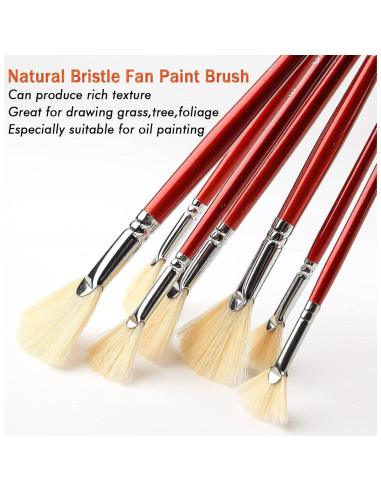 Set de 7 Pinceles en Forma de Abanico GACDR para Pintura