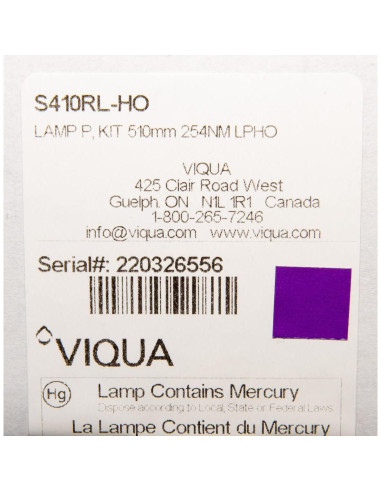 Lámpara UV Viqua S410RL-HO 45W para Sistemas VH410