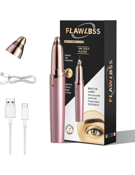 Afeitadora Eléctrica para Cejas Mujeres Oro Rosa Recargable Afeitadora Eléctrica para Cejas Mujeres Oro Rosa Recargable