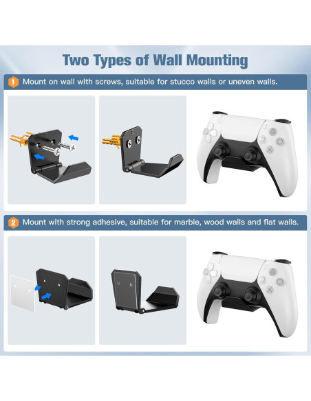 Soporte de Pared KUNSLUCK para Controladores y Auriculares Soporte de Pared KUNSLUCK para Controladores y Auriculares