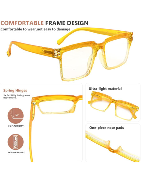 Gafas de lectura Eyekepper amarillas +1.50 para mujeres Gafas de lectura Eyekepper amarillas +1.50 para mujeres