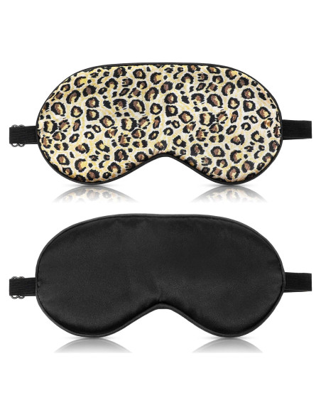 2 Máscaras de Sueño de Seda Geyoga con Correa Ajustable 2 Máscaras de Sueño de Seda Geyoga con Correa Ajustable