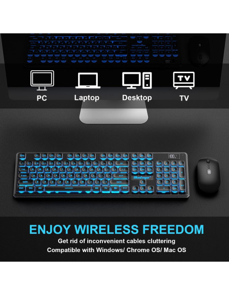 Combo Teclado y Ratón Inalámbrico BlueFinger Gaming Combo Teclado y Ratón Inalámbrico BlueFinger Gaming