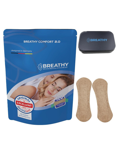 120 Tiras nasales anti ronquidos Breathy - Mejor respiración 120 Tiras nasales anti ronquidos Breathy - Mejor respiración