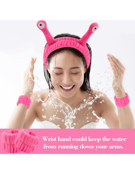 Banda de Lavado de Cara y Pulseras SuPoo - Microfibra Rosa Banda de Lavado de Cara y Pulseras SuPoo - Microfibra Rosa