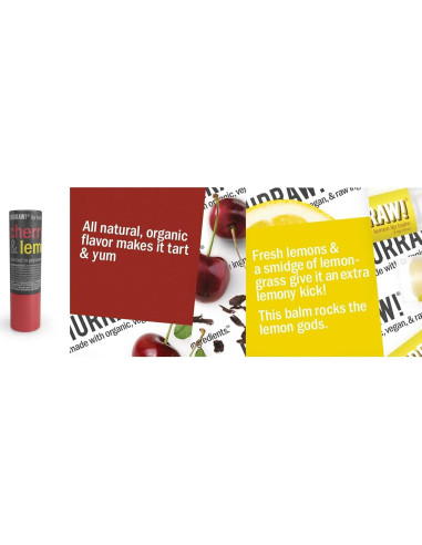 Bálsamo Labial Orgánico Hurraw! Cereza y Limón 4.8g