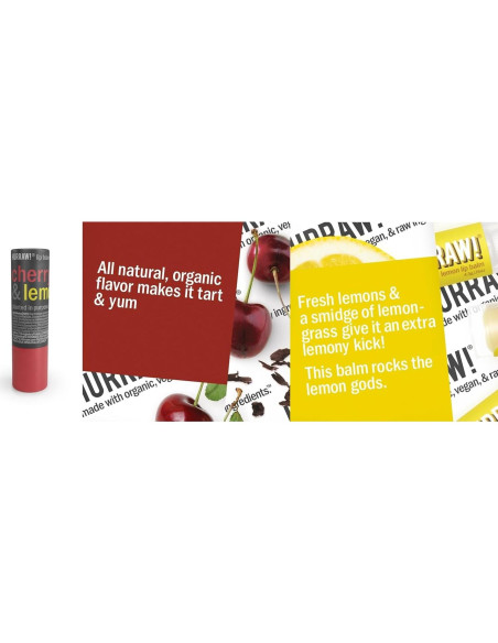Bálsamo Labial Orgánico Hurraw! Cereza y Limón 4.8g Bálsamo Labial Orgánico Hurraw! Cereza y Limón 4.8g