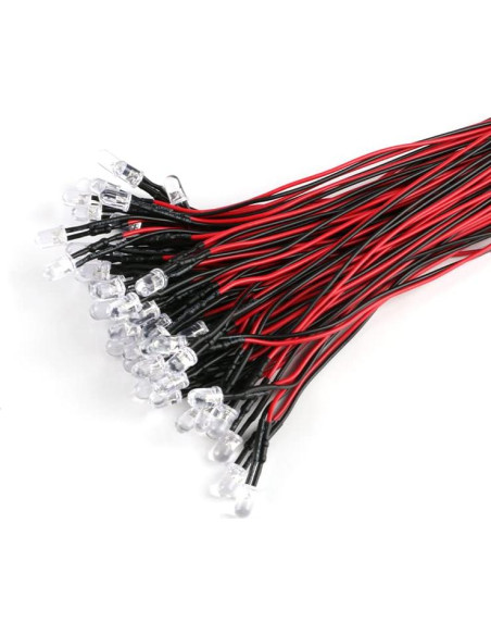 50 Diodos LED Azul 3mm JESSINIE con Cable 20cm 5-12V 50 Diodos LED Azul 3mm JESSINIE con Cable 20cm 5-12V