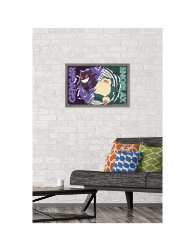 Póster enmarcado Trends International Pokémon Gengar Snorlax 56.9x37.3 cm