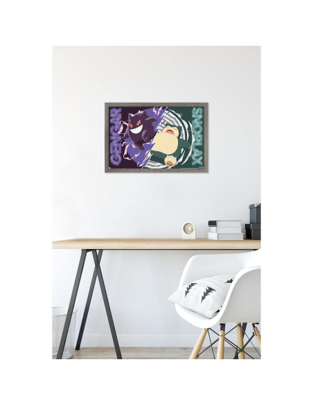 Póster enmarcado Trends International Pokémon Gengar Snorlax 56.9x37.3 cm Póster enmarcado Trends International Pokémon Gengar Snorlax 56.9x37.3 cm