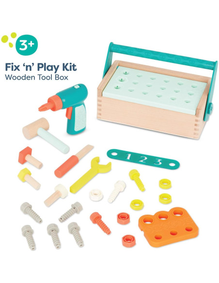 Kit de Arreglar y Jugar B. toys - Caja de Herramientas 25 Piezas Kit de Arreglar y Jugar B. toys - Caja de Herramientas 25 Piezas