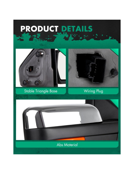 Espejo de Remolque SCITOO 2004-2014 Ford F150 Calefaccionado Espejo de Remolque SCITOO 2004-2014 Ford F150 Calefaccionado