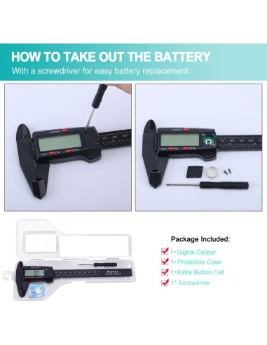 Calibrador Vernier Digital Kynup 15.24 cm LCD Preciso