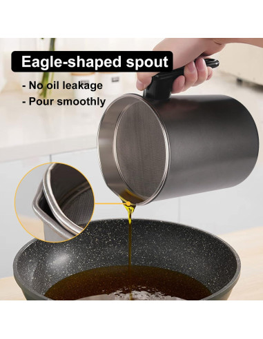 Contenedor de Grasa de Tocino GameXcel 1.7L con Filtro y Tapa