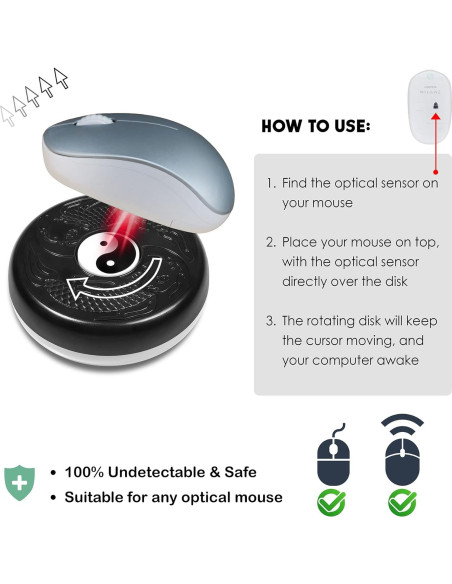 Jiggler de Ratón Mecánico Indetectable - Sin USB - Negro Jiggler de Ratón Mecánico Indetectable - Sin USB - Negro
