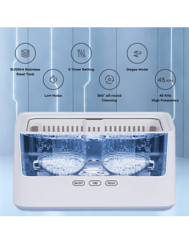 Limpiador Ultrasónico de Joyería Adiding 1000mL Azul 5 Modos