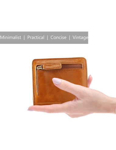 Billetera de Cuero Itslife RFID Compacta para Mujeres