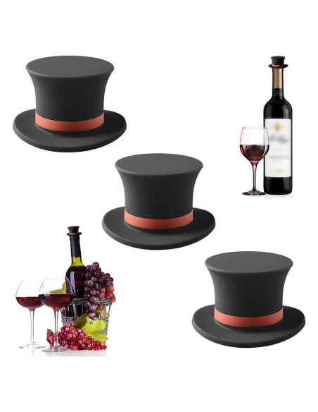 Tapones de Vino Reutilizables Kitwinney - 3 Piezas Silicona Tapones de Vino Reutilizables Kitwinney - 3 Piezas Silicona