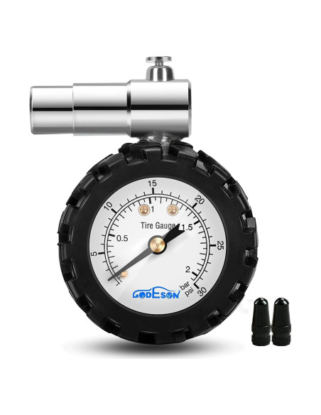 Medidor de Presión de Neumáticos GODESON Presta 0-30PSI Medidor de Presión de Neumáticos GODESON Presta 0-30PSI