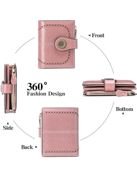 Cartera Pequeña SENDEFN de Cuero Bifold con Bloqueo RFID Cartera Pequeña SENDEFN de Cuero Bifold con Bloqueo RFID