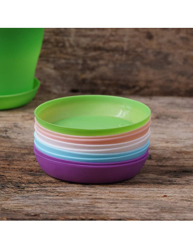 25 Macetas de Plástico TDHDIKE 9.7 cm con Bandeja - Colores Variados